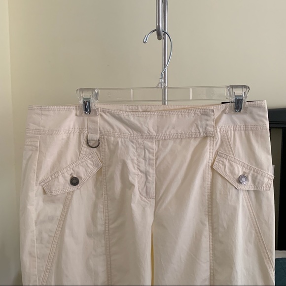 NWT City Unltd Ivory Cargo Capri Cotton Pants - Picture 3 of 6